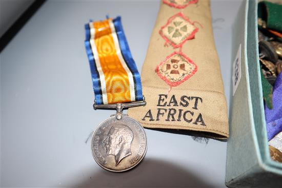 A WW1 group of medals to 31092 Pte T.Duffy R.O.Fus and sundry buttons and badges